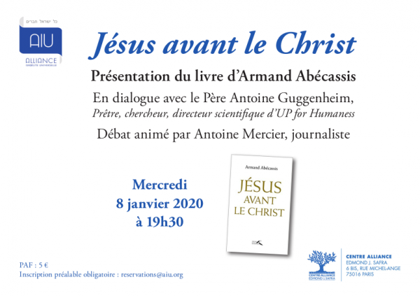 « Jésus avant le Christ » mercredi 8 janvier