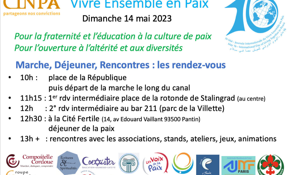 Flyer de la journée internationale du vivre ensemble en paix