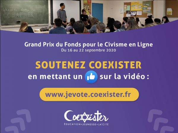 Soutenez Coexister 🏆 Grand Prix pour le Civisme en Ligne